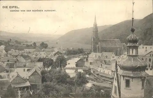 Gemuend Eifel Bruecke Kirche 