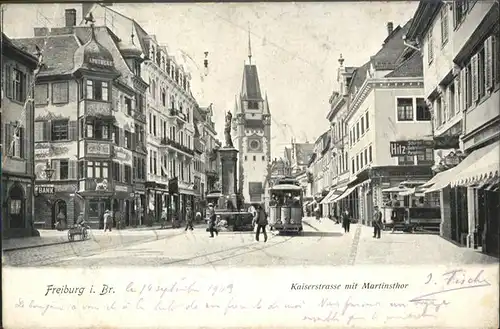 Freiburg Breisgau Kaiserstrasse Martinsthor Strassenbahn 