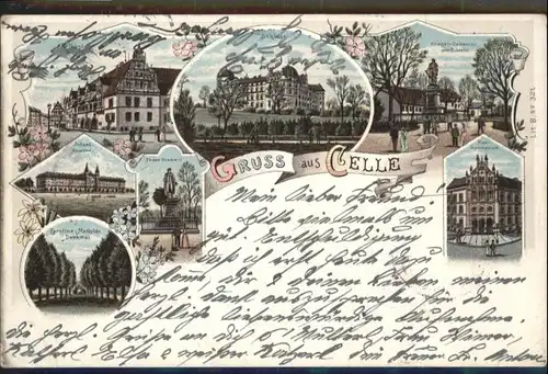 Celle Niedersachsen Celle Rathaus Schloss Schule Infanterie Kaserne Litho x / Celle /Celle LKR