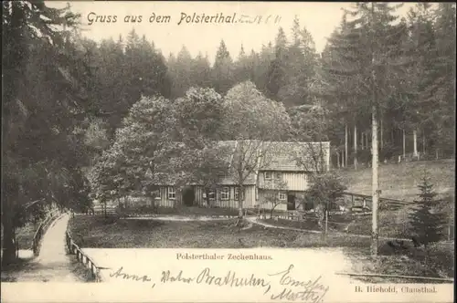 Clausthal-Zellerfeld [Stempelabschlag] Polsterthal Zechenhaus x