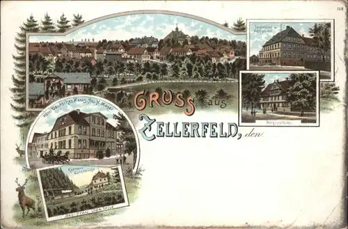 Clausthal-Zellerfeld Clausthal-Zellerfeld Hotel Deutsches Haus Kurhaus Untermuehle Landratsamt Amtsgericht Bergapotheke Litho * / Clausthal-Zellerfeld /Goslar LKR