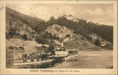 Hoexter Weser Schloss Fuerstenberg Dampfer x