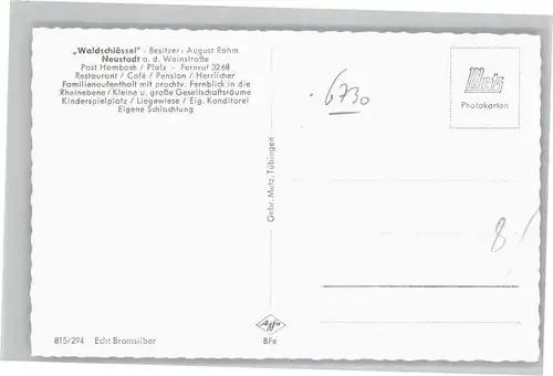 Neustadt Weinstrasse Waldschloessel *