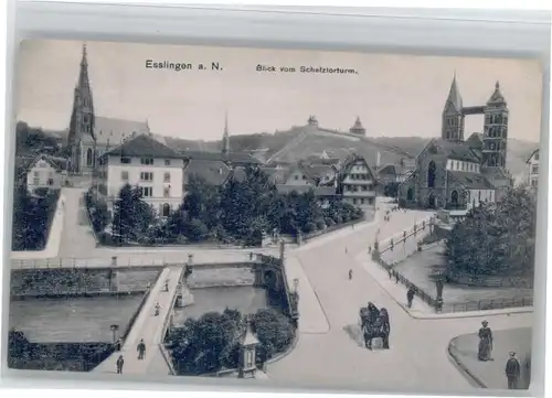 wu37357 Esslingen Neckar Stadtkirche Blick vom Schelztorturm * Kategorie. Esslingen am Neckar Alte Ansichtskarten