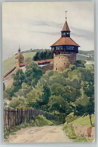 wu37460 Marschall Vinzenz Esslingen Neckar Burg Kuenstler Marschall * Kategorie. Kuenstlerkarte Alte Ansichtskarten