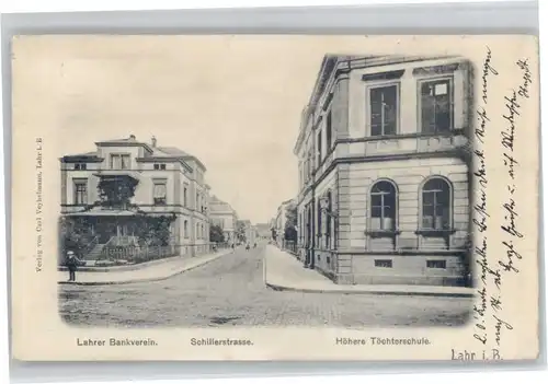 Lahr Schwarzwald Lahr Bankverein Schillerstrasse Toechter Schule  x / Lahr /Ortenaukreis LKR