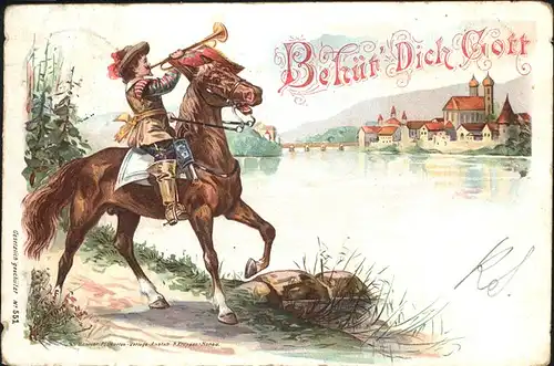 Bad Saeckingen [Handschriftlich] Pferd Trompeter