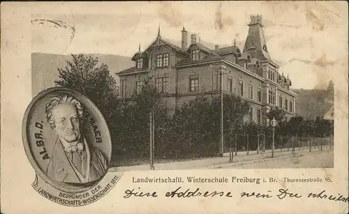 Freiburg Breisgau Landwirtschaftliche Winterschule Thurnseestrasse 95 Kat. Freiburg im Breisgau