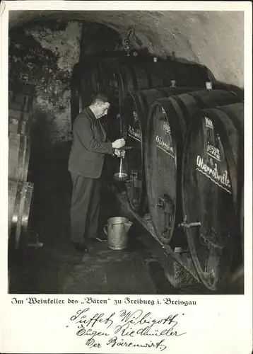 Freiburg Breisgau Weinkeller Gasthof Baeren  Kat. Freiburg im Breisgau