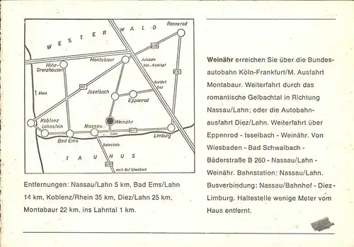 Nassau Lahn Haus Weimer / Nassau /Rhein-Lahn-Kreis LKR