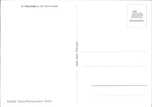 Neustadt Weinstrasse  Kat. Neustadt an der Weinstr.