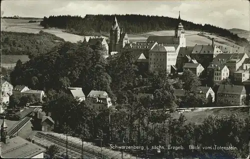 Schwarzenberg Erzgebirge Blick v. Totenstein Kat. Schwarzenberg