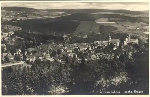 Schwarzenberg Erzgebirge Flugaufnahme Kat. Schwarzenberg