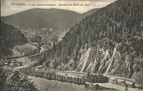 Triberg Schwarzwald Schwarzwaldbahn  Bahnhof Kat. Triberg im Schwarzwald