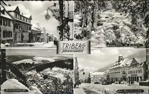 Triberg Schwarzwald Wasserfaelle Marktplatz Bahnhofstrasse Kat. Triberg im Schwarzwald