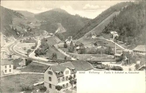 Triberg Schwarzwald Bahnhof Gutachtal Kat. Triberg im Schwarzwald