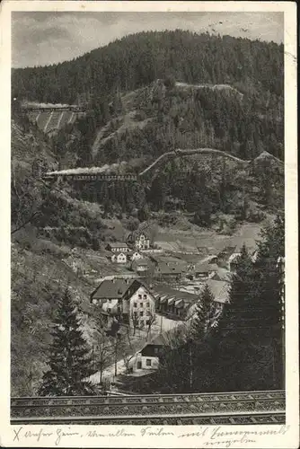 Triberg Schwarzwald Schwarzwaldbahn 3 Bahnlinien Bachjoerg Kat. Triberg im Schwarzwald