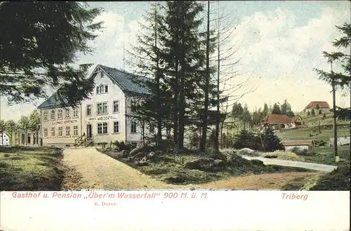 Triberg Schwarzwald Gasthof Pension ueberm Wasserfall Kat. Triberg im Schwarzwald