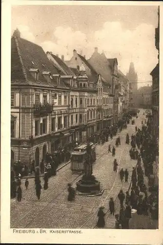 Freiburg Breisgau Kaiserstrasse Strassenbahn Kat. Freiburg im Breisgau