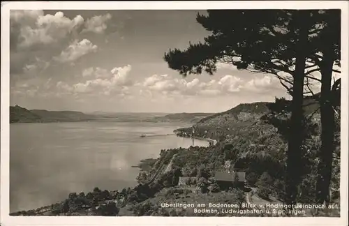 ueberlingen Bodensee Blick v. Hoedingersteinbruch auf Bodman Sipplingen Kat. ueberlingen