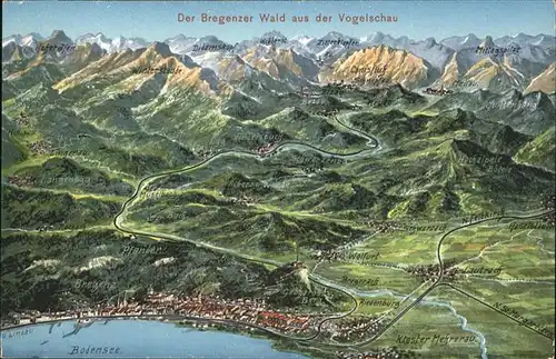 Bregenz Bregenzer Wald
Panoramakarte Kat. Bregenz