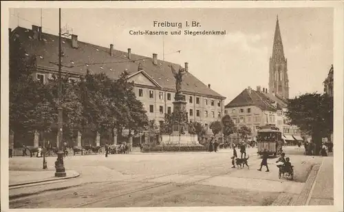 Freiburg Breisgau Carls-Kaserne Siegesdenkmal Strassenbahn