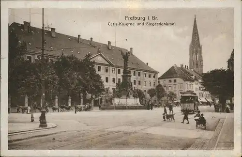 Freiburg Breisgau Carls-Kaserne Siegesdenkmal Strassenbahn