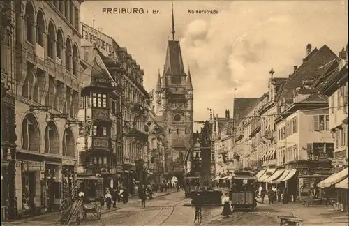Freiburg Breisgau Kaiserstrasse Strassenbahn