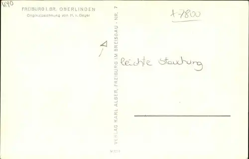 Freiburg Breisgau Oberlinden [Zeichnung H. v. Geyer]