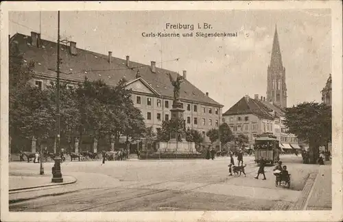 Freiburg Breisgau Carls-Kaserne Siegesdenkmal Strassenbahn