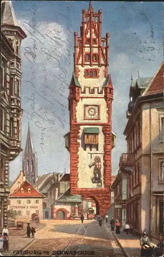 Freiburg Breisgau Schwabentor Kuenstlerkarte