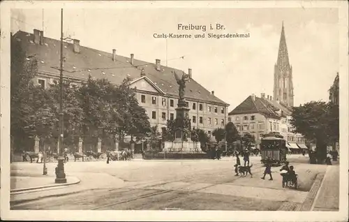 Freiburg Breisgau Carls-Kaserne Siegesdenkmal Strassenbahn