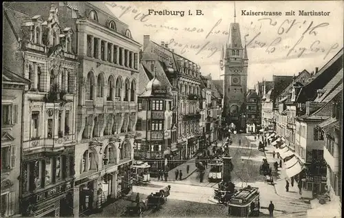 Freiburg Breisgau Kaiserstrasse Martinstor Strassenbahn