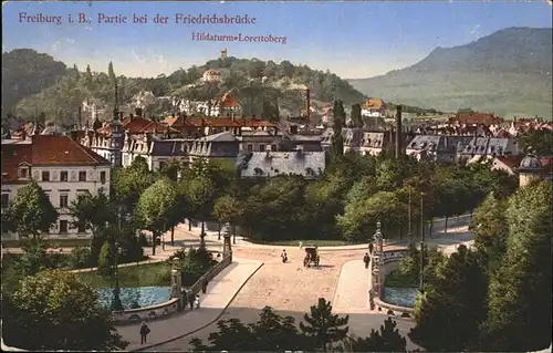 Freiburg Breisgau Friedrichsbruecke Hildaturm Loretto Kat. Freiburg im Breisgau