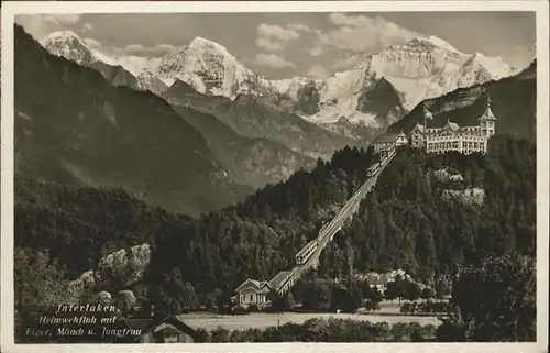 wz23518 Interlaken BE Heimwehfluh Eiger Moench Jungfrau Kategorie. Interlaken Alte Ansichtskarten