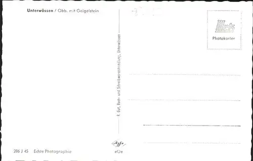 Unterwoessen Geigelstein Kat. Unterwoessen