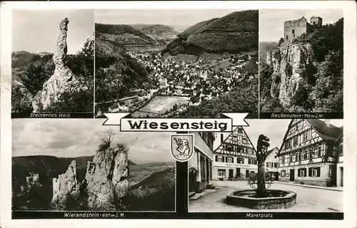 Wiesensteig Marktplatz Steinernes Weib Wielandstein Kat. Wiesensteig