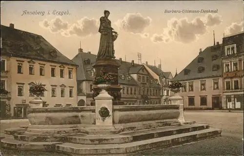 Annaberg-Buchholz Erzgebirge Barbara Uttmann Denkmal / Annaberg /Erzgebirgskreis LKR