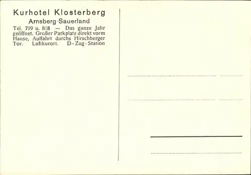 Arnsberg Westfalen Kurhotel Klosterberg / Arnsberg /Hochsauerlandkreis LKR