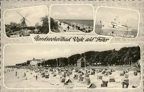 Wyk Muehle Strand Strandwall MS Klaar Kiming Kat. Wyk auf Foehr