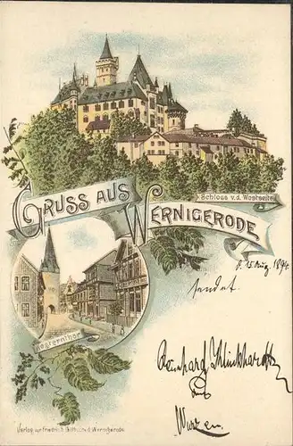 aw06901 Wernigerode Harz Schloss Kategorie. Wernigerode Alte Ansichtskarten