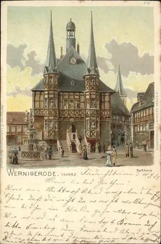 aw15058 Wernigerode Harz Rathaus  Kategorie. Wernigerode Alte Ansichtskarten