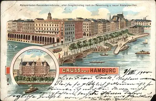 Hamburg Hamburgerhof Reesendambruecke Jungfernstieg  Kat. Hamburg