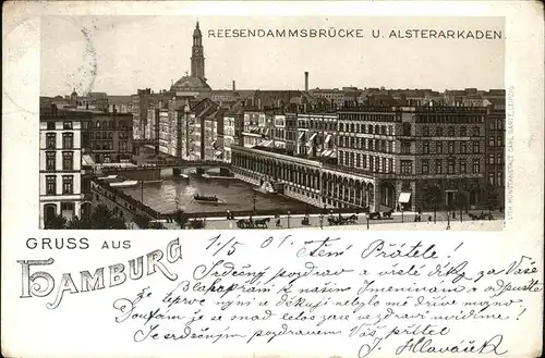 Hamburg Reesendammbruecke Alsterarkaden Bruecke Kat. Hamburg