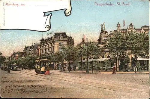 Hamburg Reeperbahn St Pauli Strassenbahn Kat. Hamburg