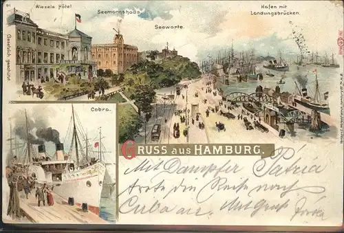 Hamburg Hafen Landungsbruecke Seemannshaus Seewarte  Kat. Hamburg