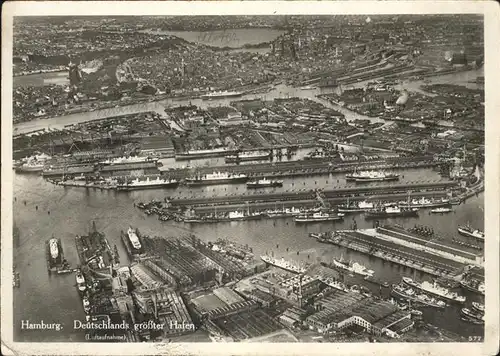 Hamburg Fliegeraufnahme Hafen Kat. Hamburg