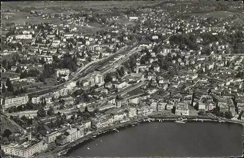 Lugano TI Fliegeraufnahme  / Lugano /Bz. Lugano City