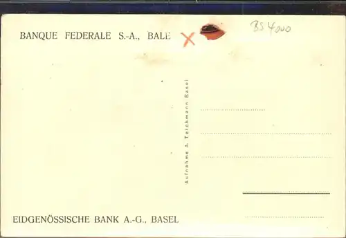 Basel BS Eidgenoessische Bank  / Basel /Bz. Basel Stadt City