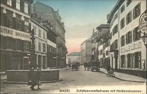 Basel BS Schuetzenmattstrasse Holbeinbrunnen Kutsche  Kat. Basel